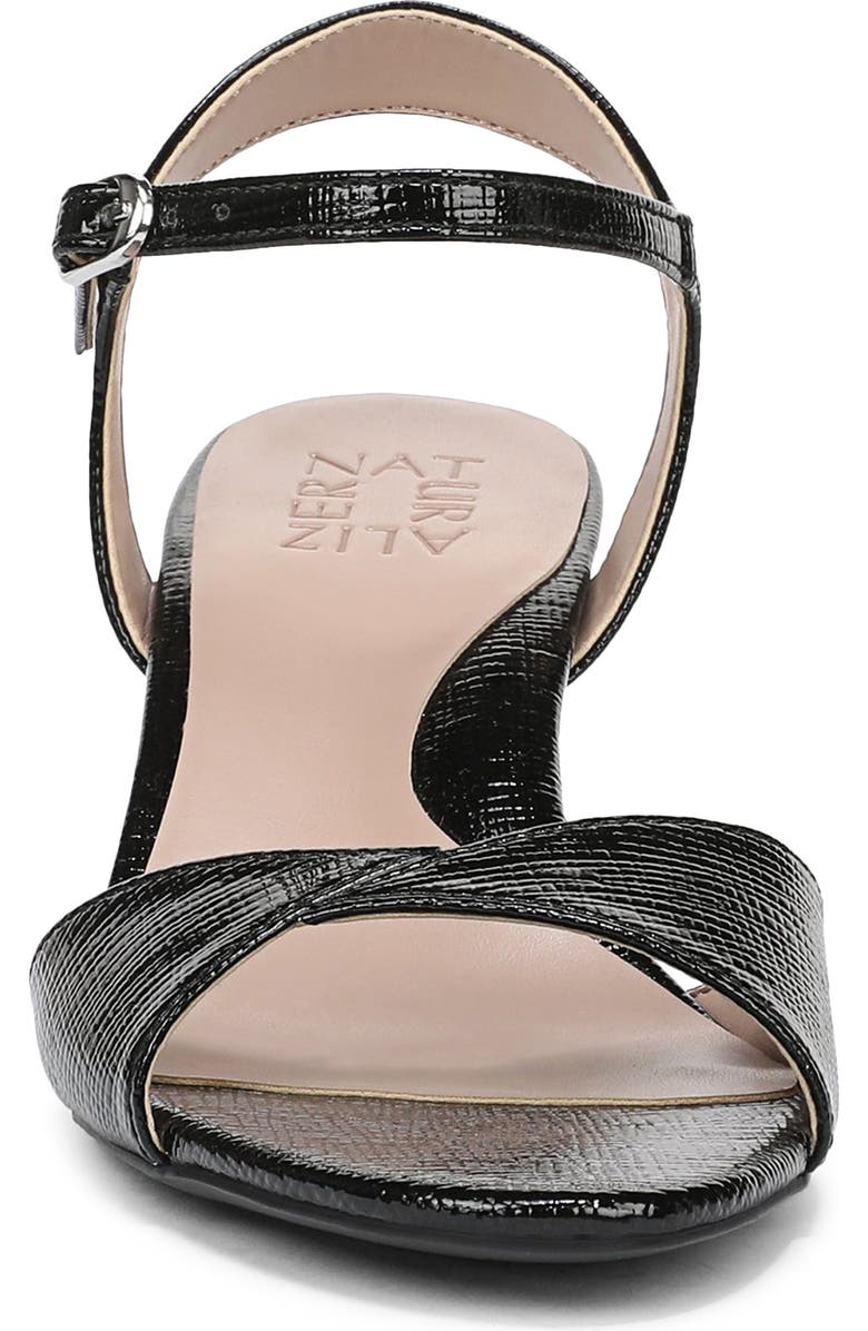 Naturalizer Nyla Sandal, Alternate, color, Black Textured Faux Leather