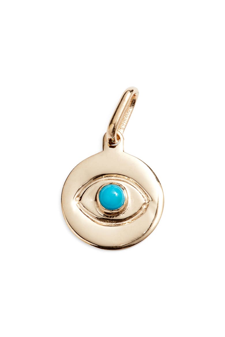 Evil Eye Disc Pendant, Main, color, TURQUOISE/ AQUA