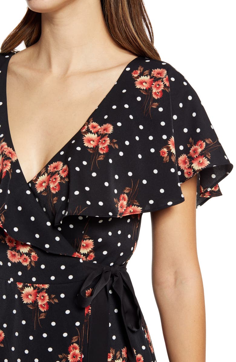 Chi Chi London Ruffle Detail Tea Dress, Alternate, color, 