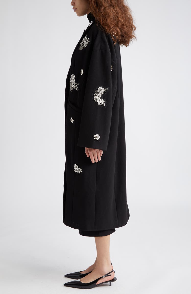 Cinq à Sept Crystal Ivy Gravis Embellished Coat, Alternate, color, 