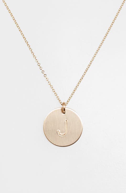 14k-Gold Fill Initial Disc Necklace