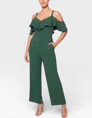 RACHEL Rachel Roy Marcella Off the Shoulder Ruffle Jumpsuit
