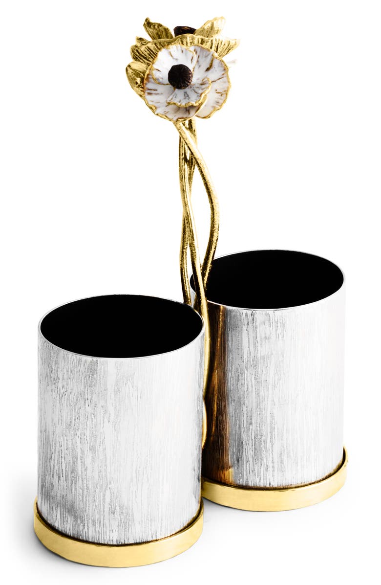 Michael Aram Anemone Cutlery Caddy, Alternate, color, Silver/ Gold