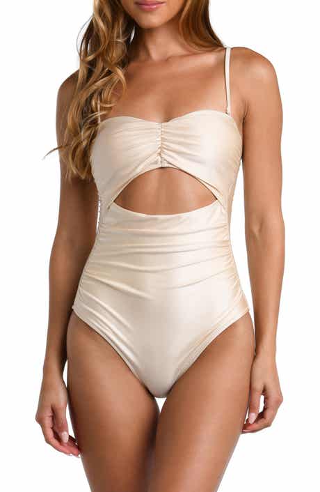 L'AGENCE Lily Cutout Ruched One-Piece Swimsuit