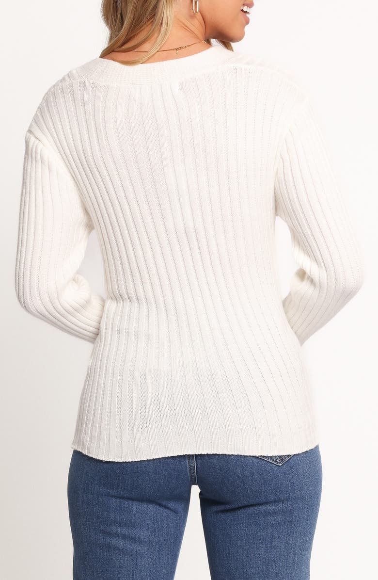 Petal & Pup Hannon Crossover Rib Sweater, Alternate, color, White