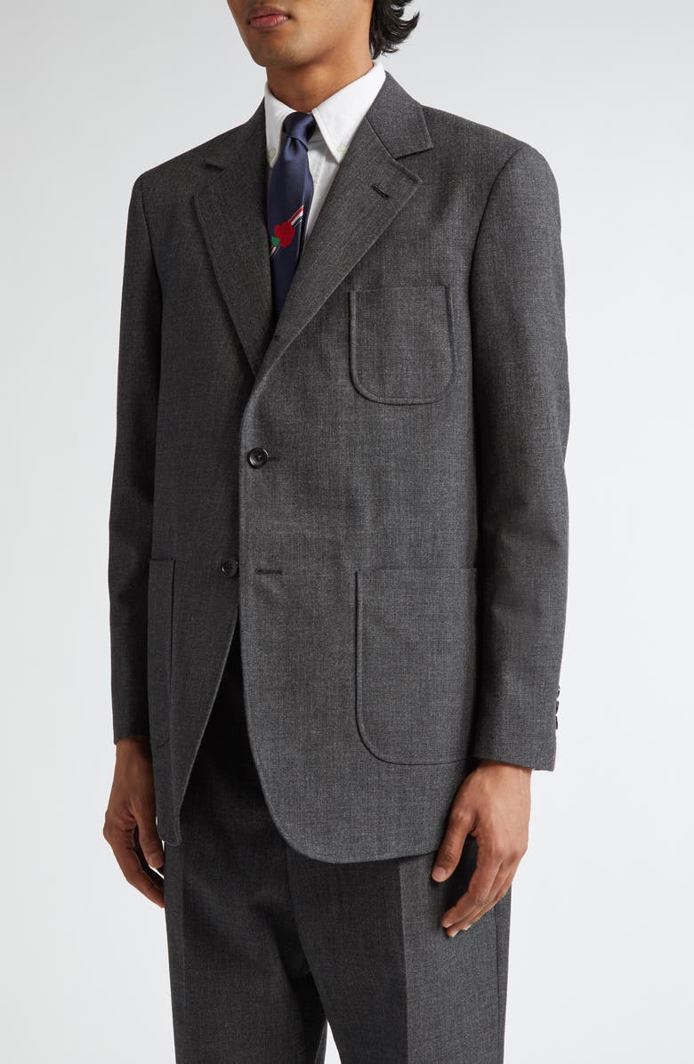 Unstructured Virgin Wool Hopsack Sport Coat