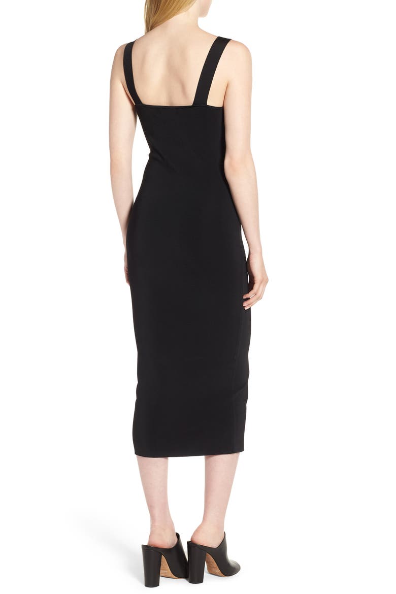 Hook & Eye Sweater Dress, Alternate, color, BLACK