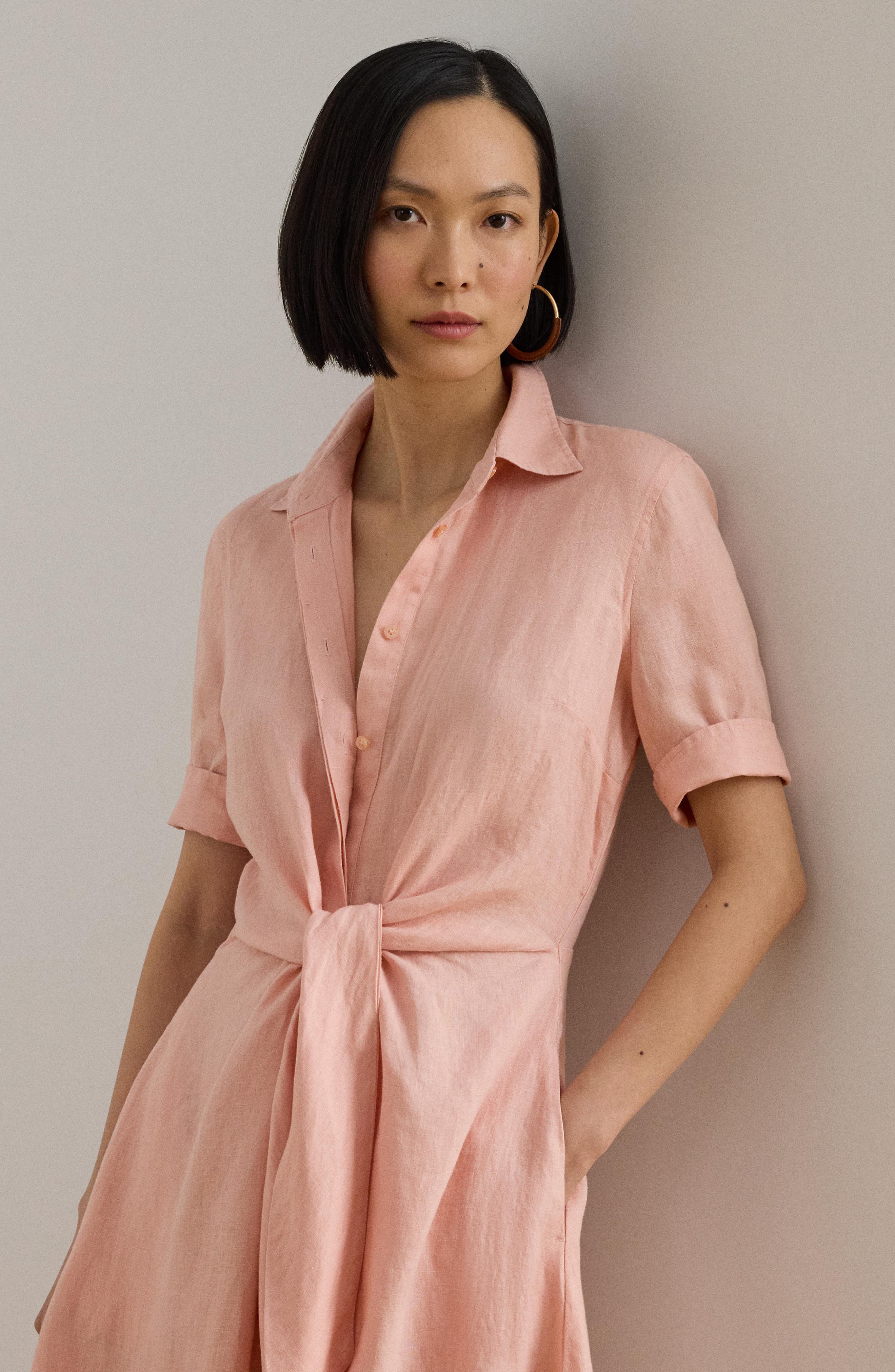 lauren ralph lauren tie front shirt dress Ralph Lauren Women's Tie-Front Linen Shirtdress