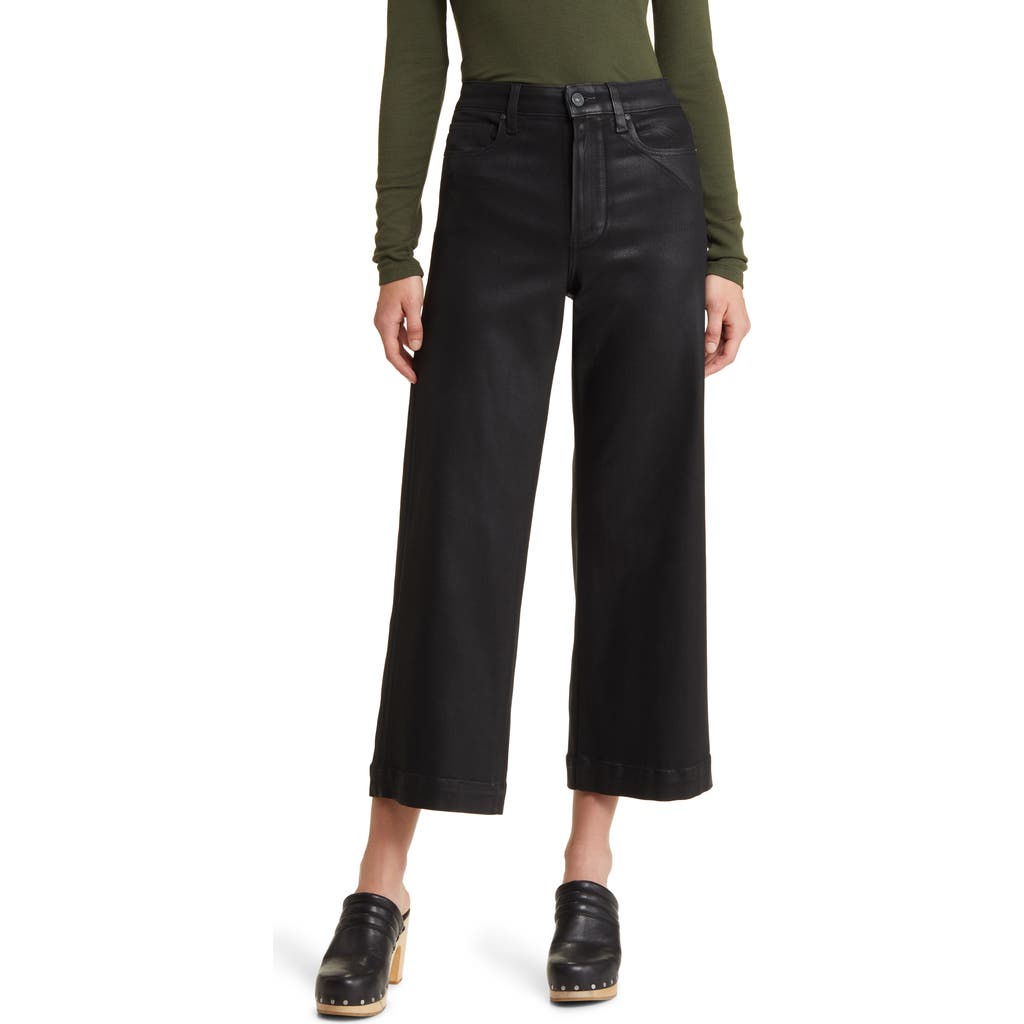 Paige Anessa Wide Leg Faux Leather Pants In Black