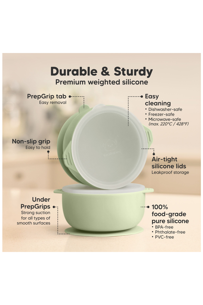 2-Pack Silicone Suction Bowls, Alternate, color, Sage