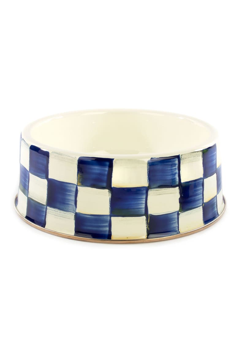 Large Royal Check Pet Dish, Main, color, ROYAL