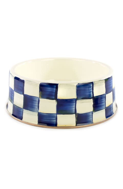 Large Royal Check Pet Dish