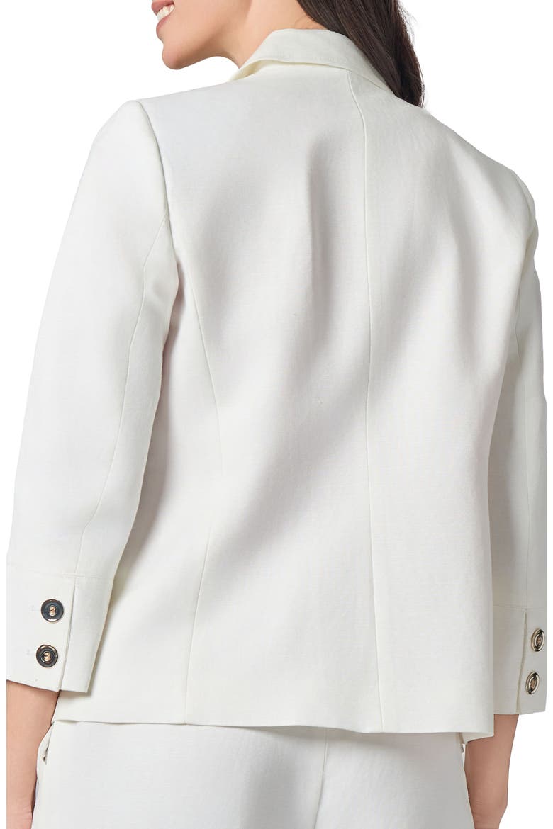 Linen Blend One-Button Blazer, Alternate, color, LILY WHITE