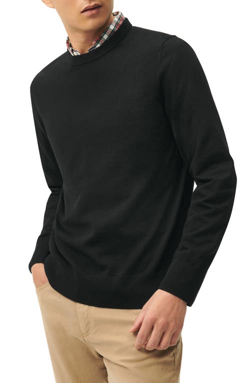 Brooks Brothers Ultimate Merino Wool Cewneck Sweater In Black