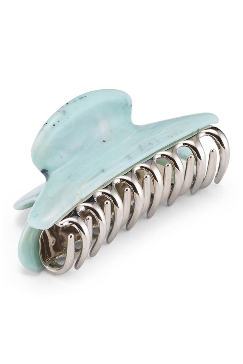 Colette Elongated Claw Clip, Main, color, AQUAMARINE