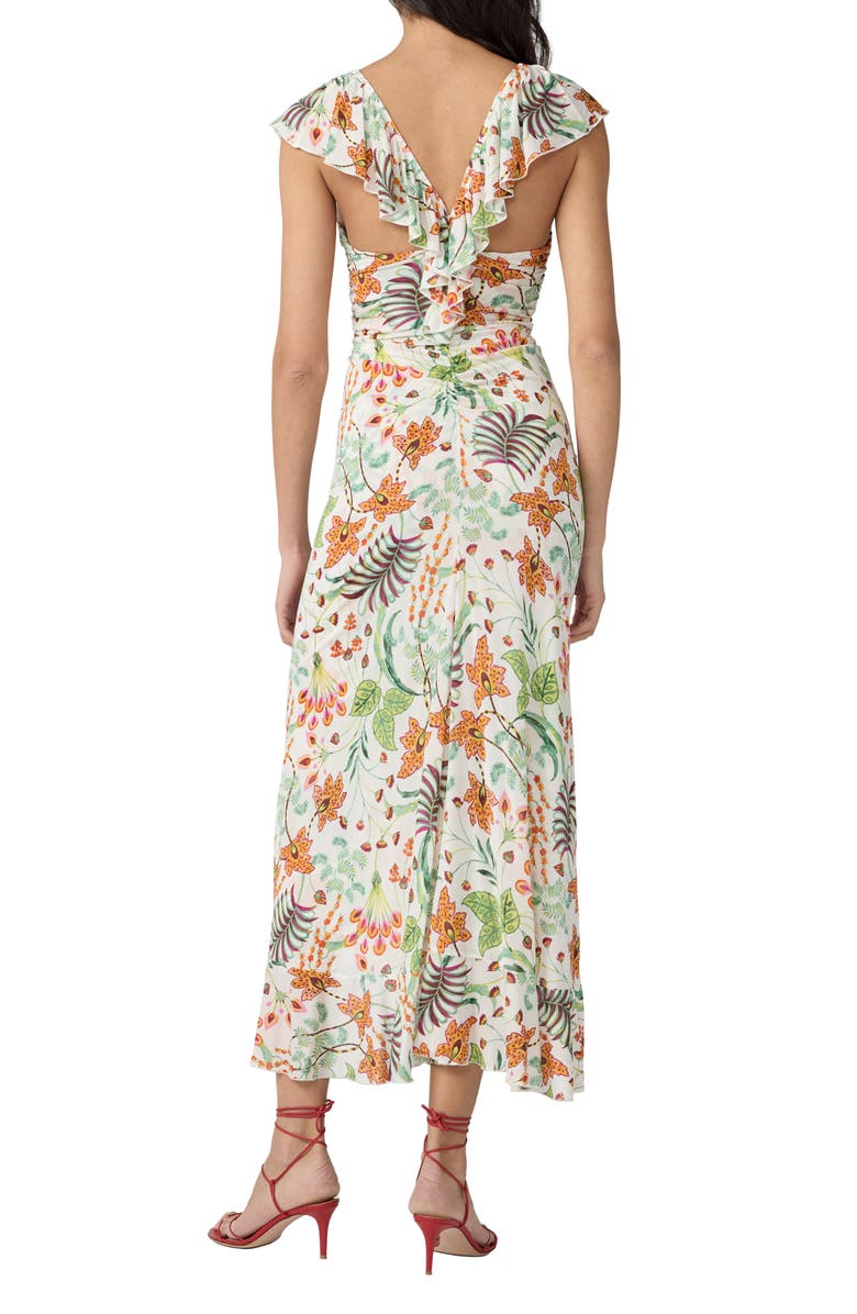 Diane von Furstenberg Sonia Metallic Floral Dress, Alternate, color, Miragevine White