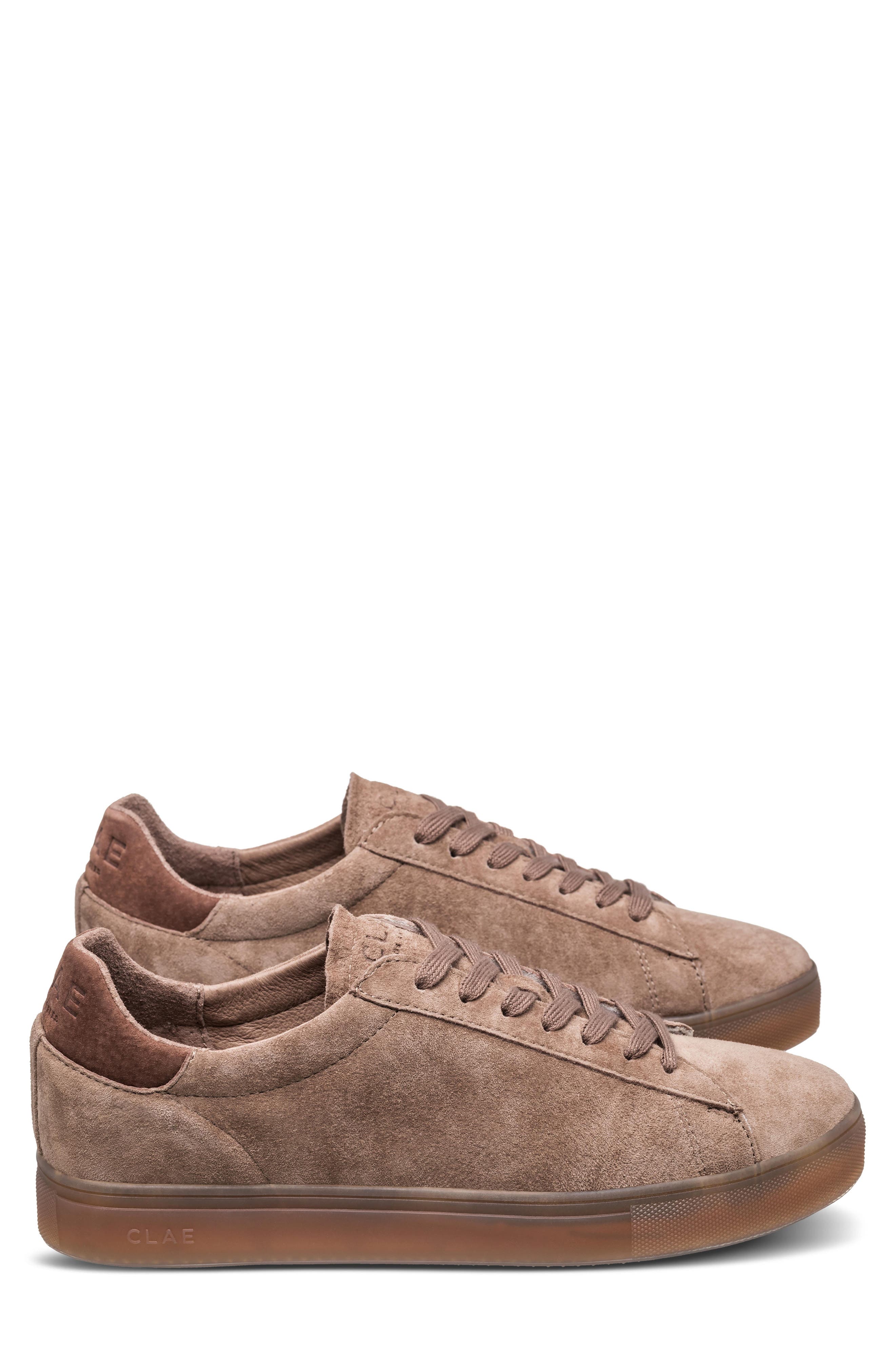 CLAE Bradley Low Top Leather Sneaker, Alternate, color, Portabella Suede