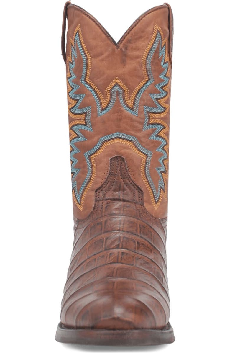Dingo Trail Boss Alligator Embossed Cowboy Boot, Alternate, color, Brown