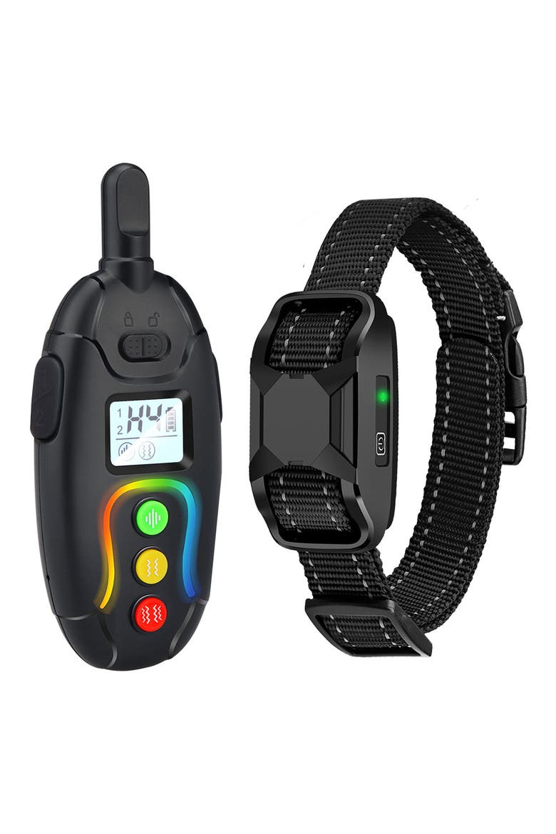 Vibrange 1-to-2 Dog 450-Yard Range 16-Level Vibration and Sound Training Dog Collar, Main, color, BLACK