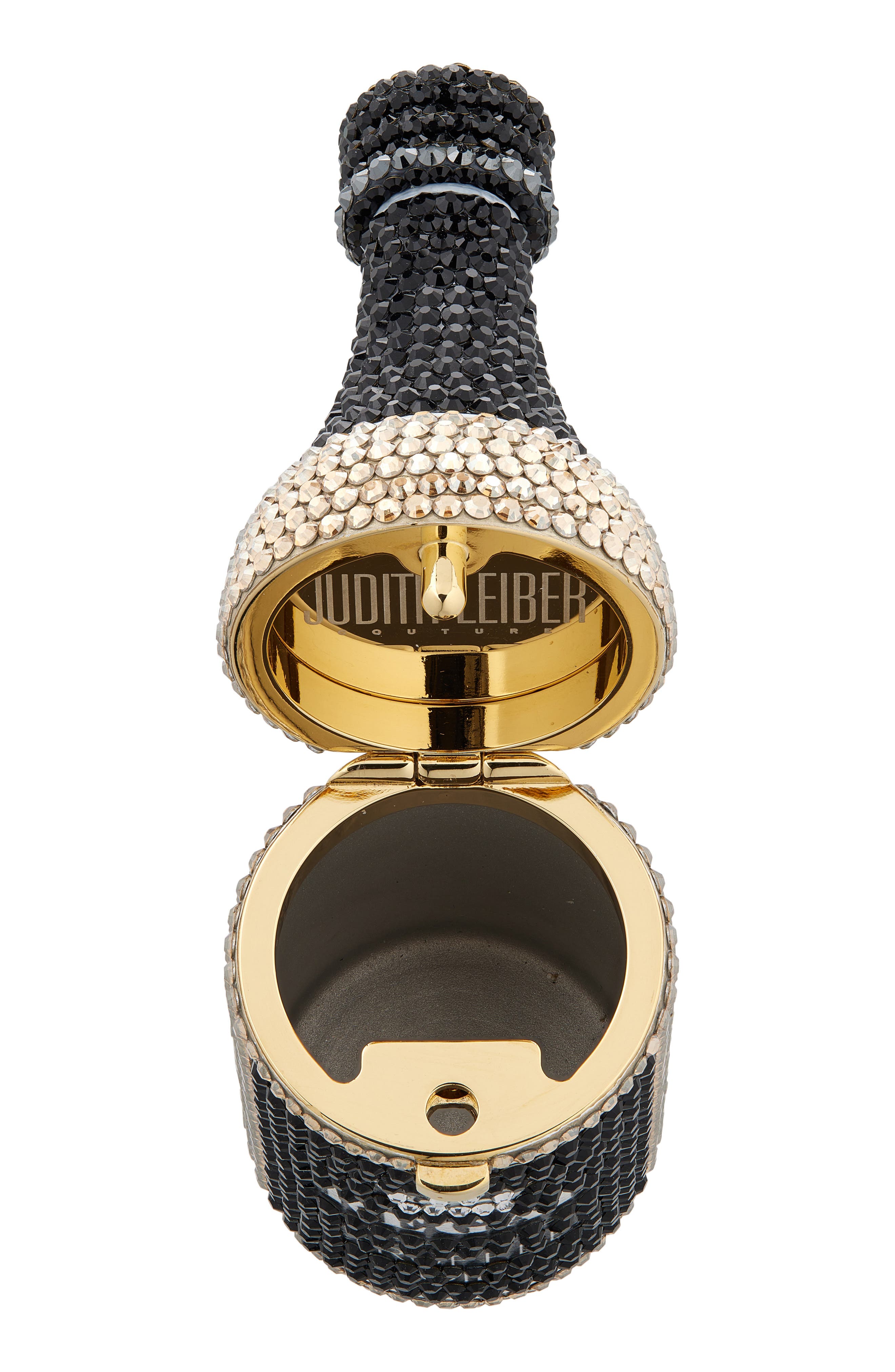 JUDITH LEIBER COUTURE Mini Crystal Bottle Pillbox, Alternate, color, Champagne Prosecco Multi