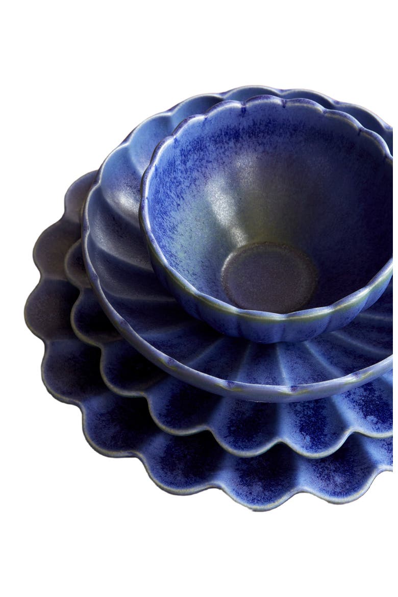 Dhalia Stoneware 4-Piece Salad Plate Set, Alternate, color, Blue