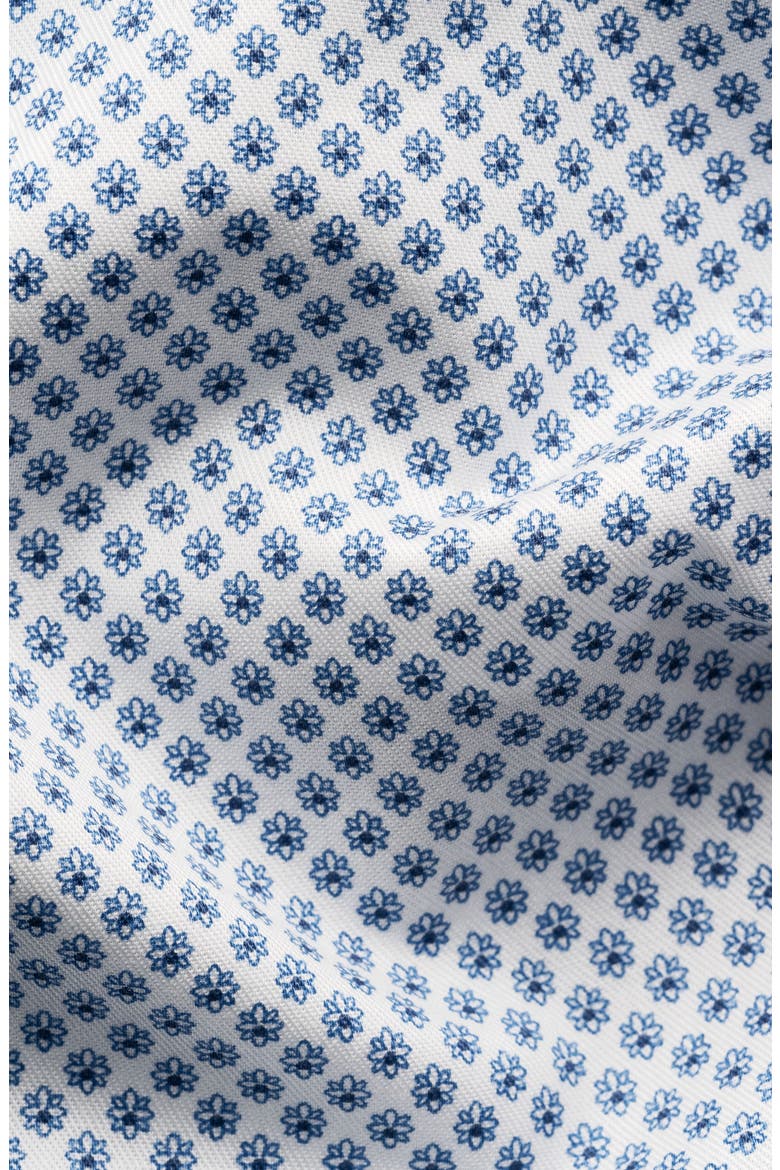 Contemporary Fit Neat Floral Print Cotton Dress Shirt, Alternate, color, MEDIUM BLUE
