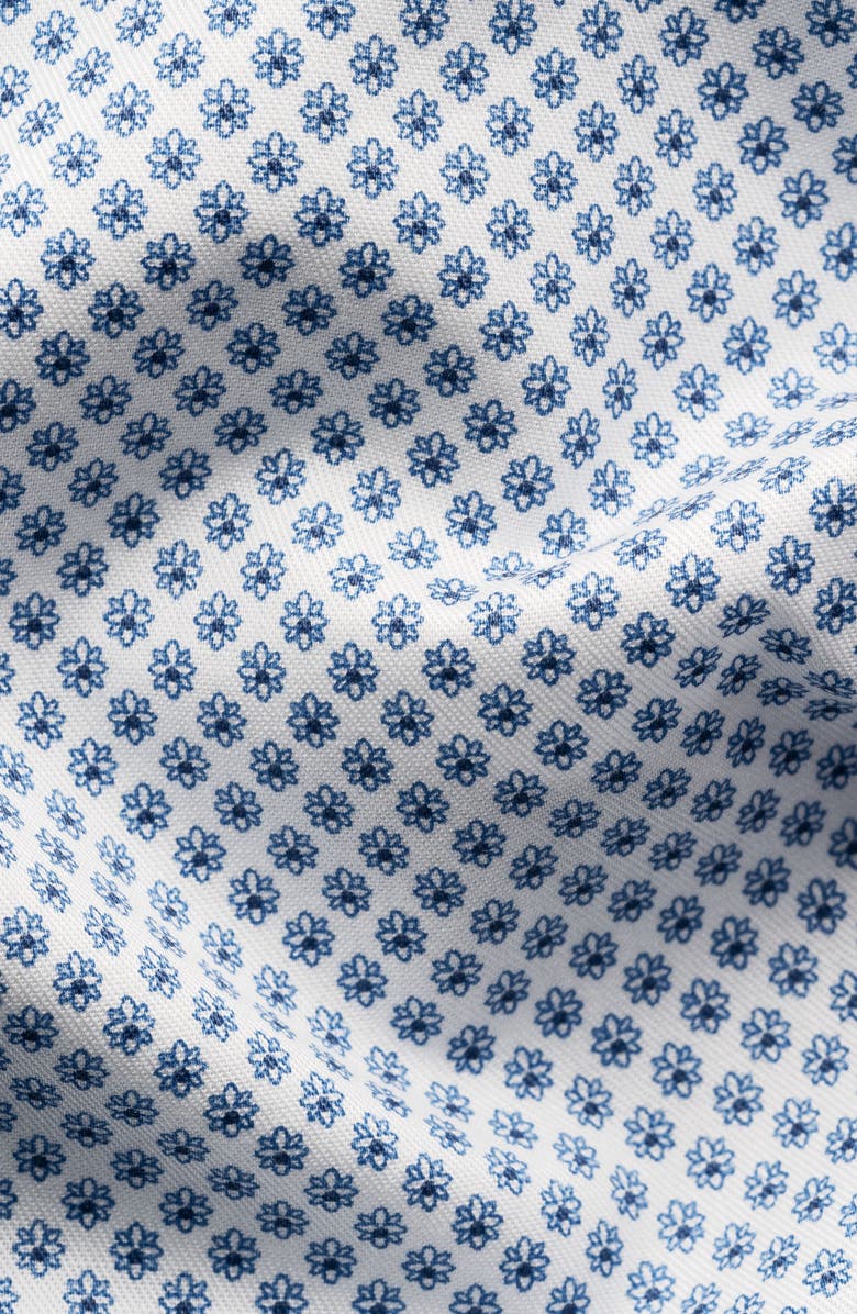 Eton Contemporary Fit Neat Floral Print Cotton Dress Shirt, Alternate, color, Medium Blue