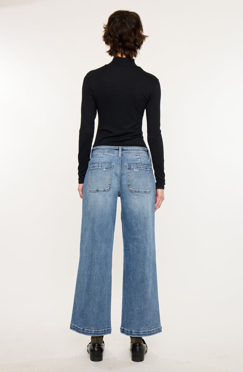 KanCan Amma Essentials Mid Rise Ankle Wide Jeans, Alternate, color, Medium Dark Wash