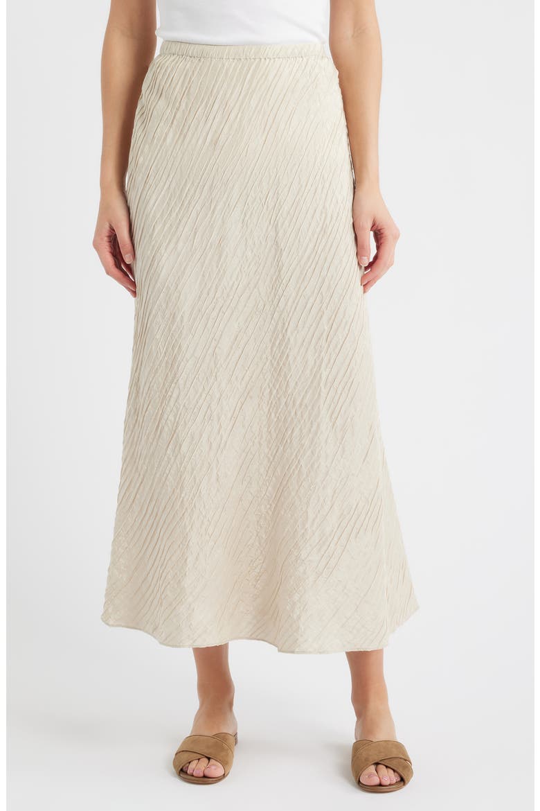 Stretch Silk Bias Cut Midi Skirt, Main, color, PAPYRUS