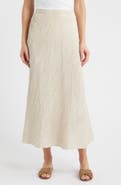 Eileen Fisher Stretch Silk Bias Cut Midi Skirt