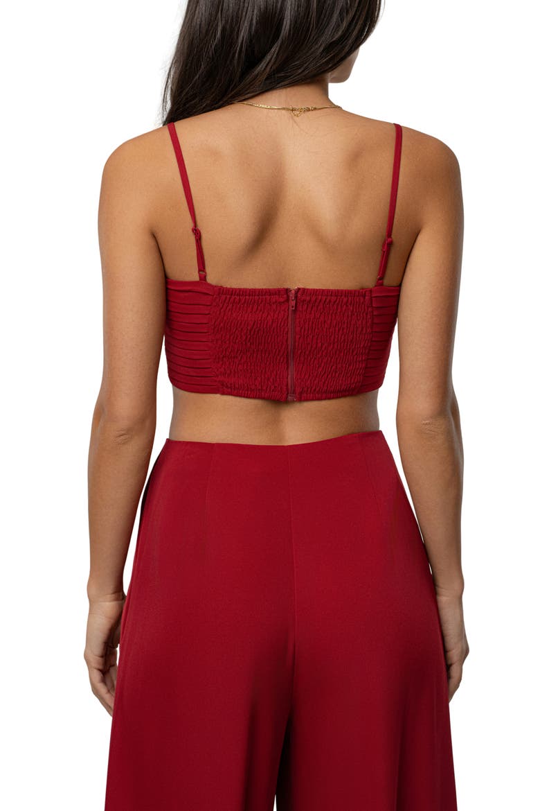 Serenade Crop Top & Wide Leg Pants, Alternate, color, RED