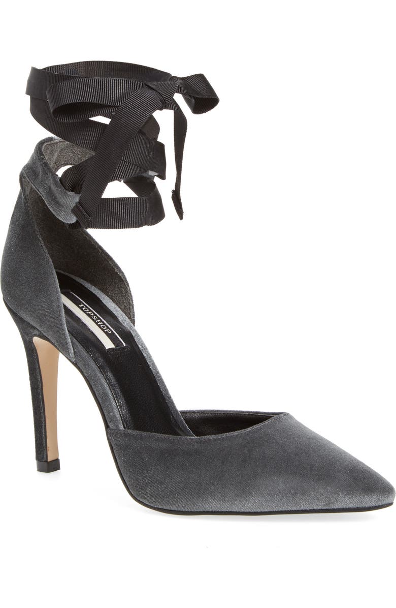 Topshop Graceful Ankle Tie d'Orsay Pump, Main, color,