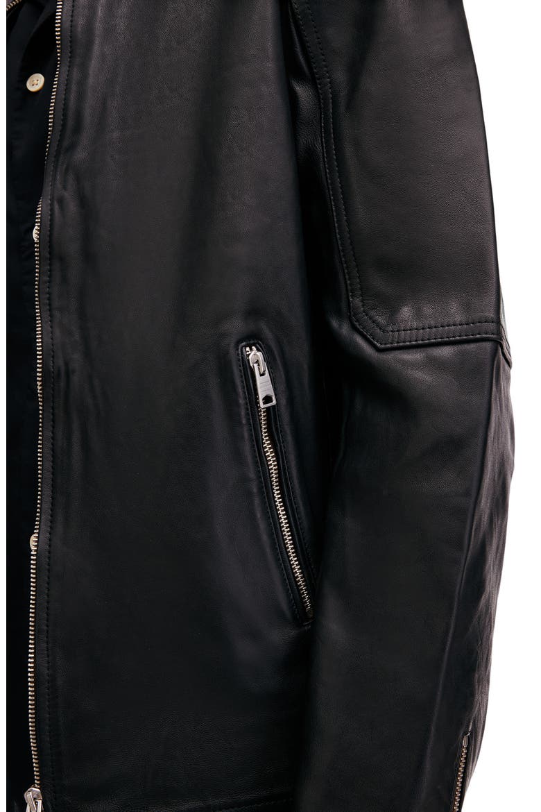 Cora Leather Jacket, Alternate, color, JET BLACK