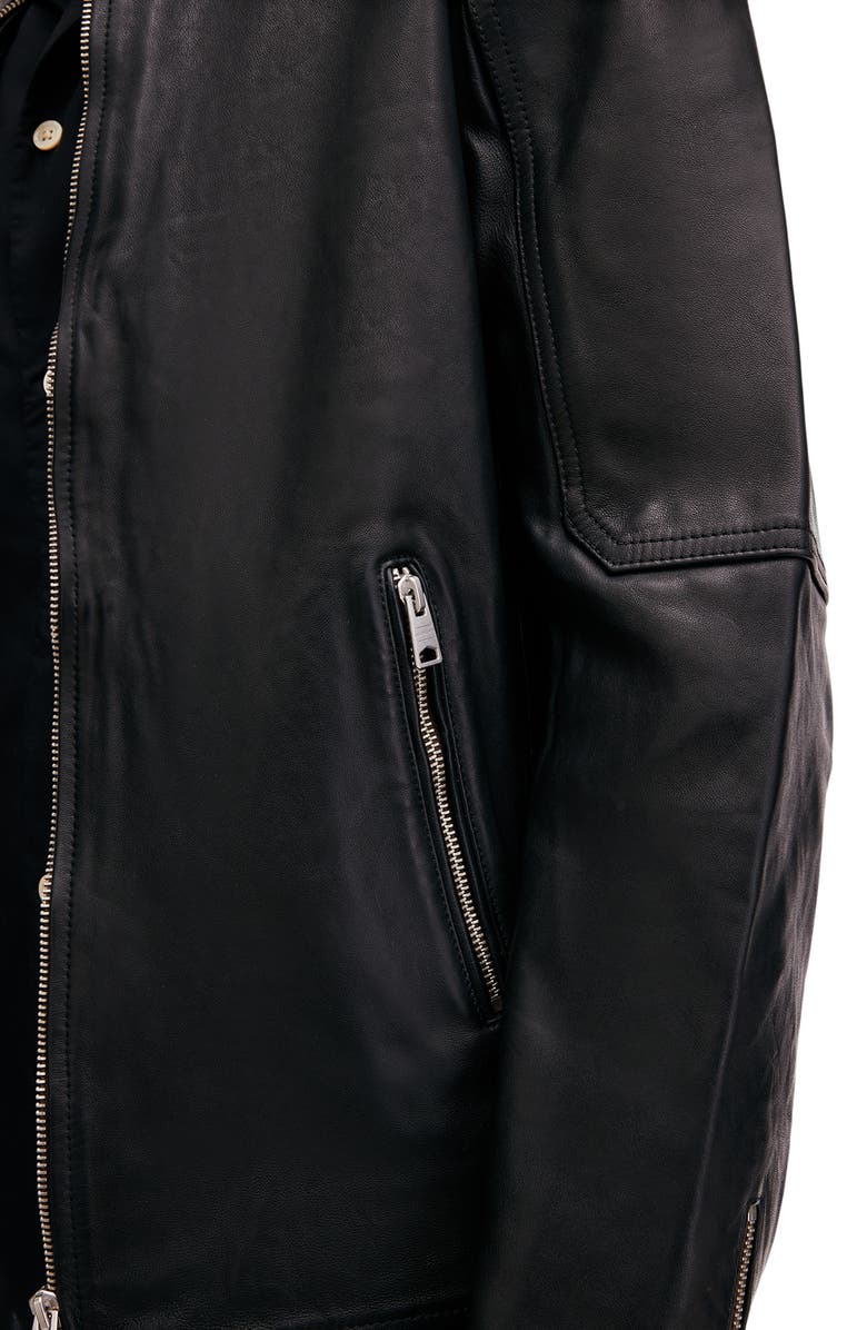 AllSaints Cora Leather Jacket, Alternate, color, Jet Black