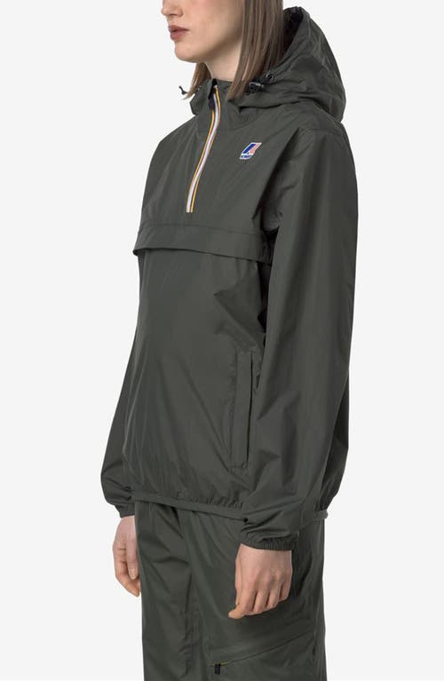 K-way Le Vrai 4.0 Leon Water Repellent Anorak In Green Blackish