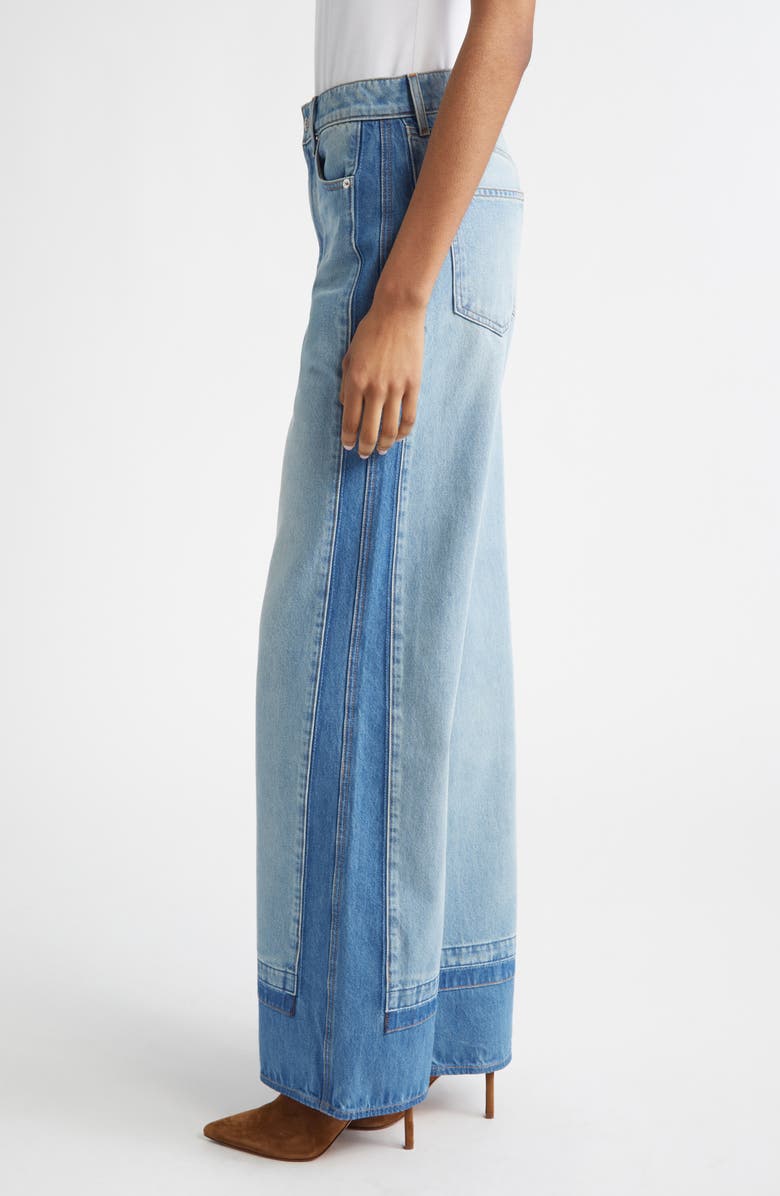 Veronica Beard Taylor Colorblock High Waist Wide Leg Jeans, Alternate, color, Cloudy Colorblock