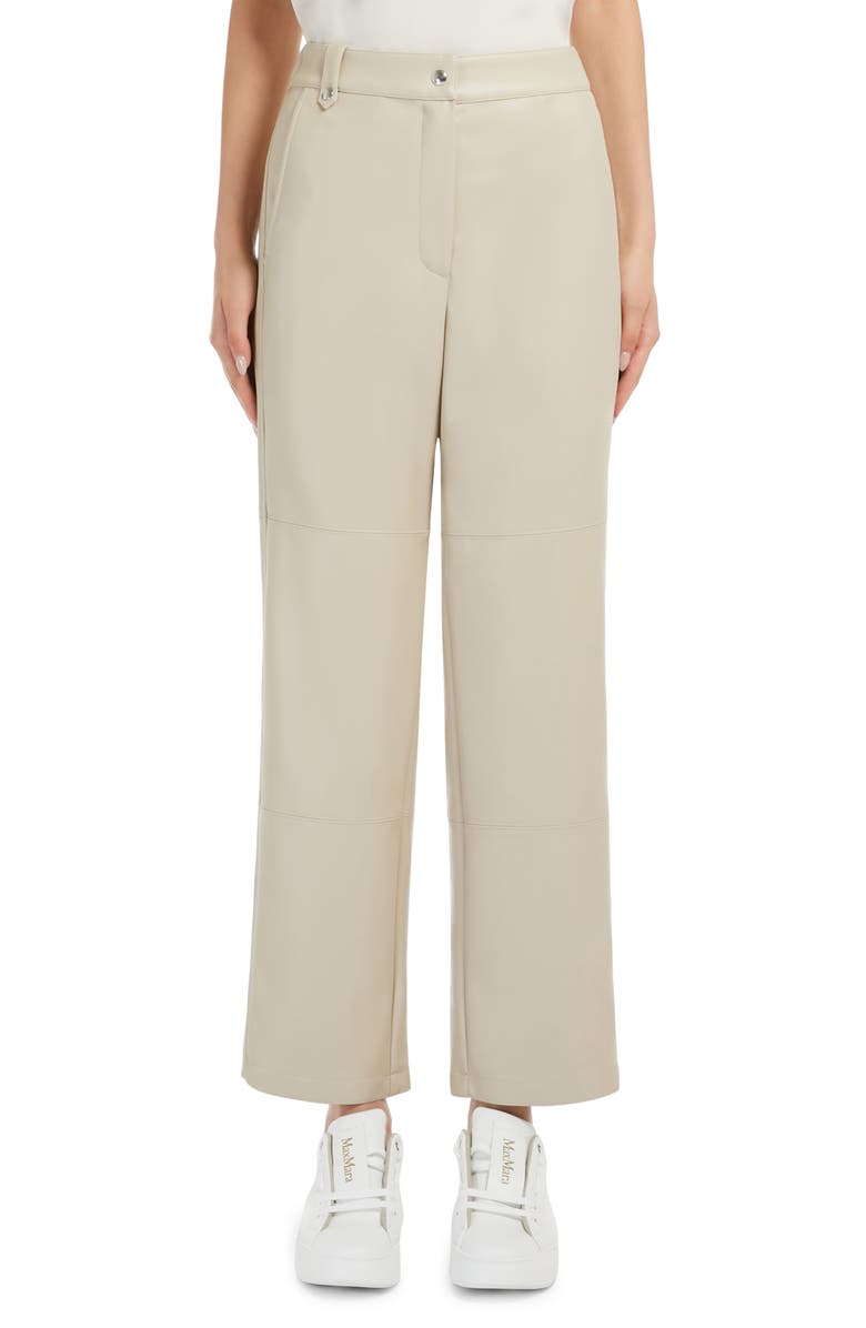 Max Mara Leisure Struzzo Straight Leg Faux Leather Pants, Main, color, 