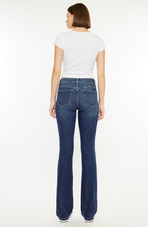 Kancan Gale Essentials High Rise Skinny Bootcut Jeans In Medium Wash