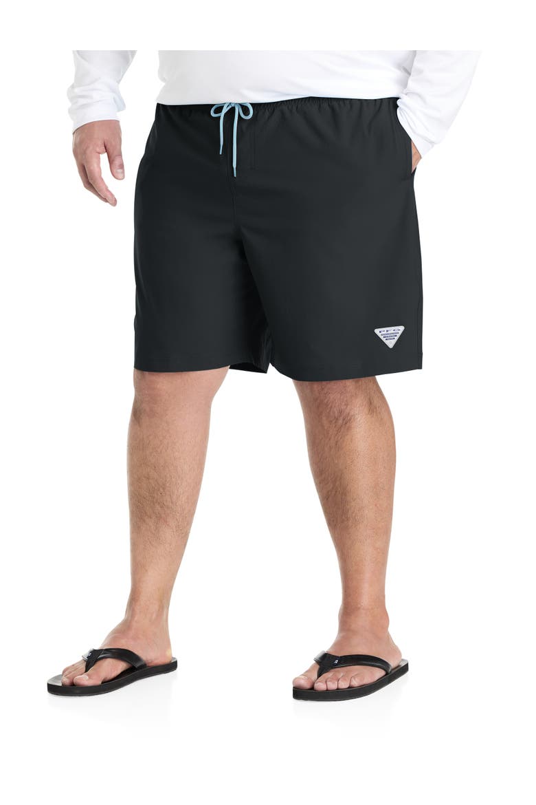 Big & Tall PFG Rambler Swim Trunks, Main, color, BLACK
