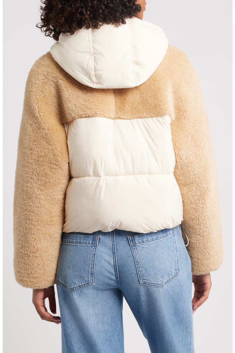 Mykah UGGbraid Puffer Jacket, Alternate, color, CREAM / SAND