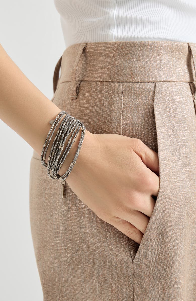 Brunello Cucinelli Wrap Bracelet, Alternate, color, Grey
