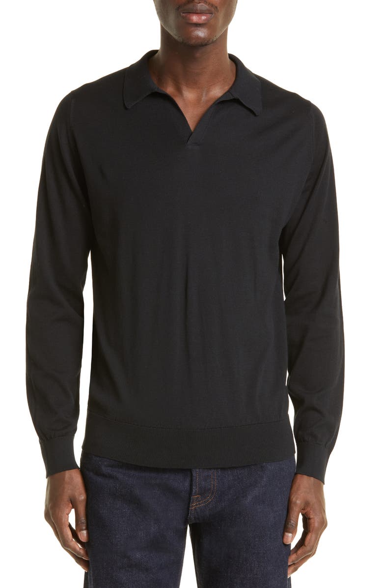 John Smedley Puck Cotton Polo Sweater, Main, color, 