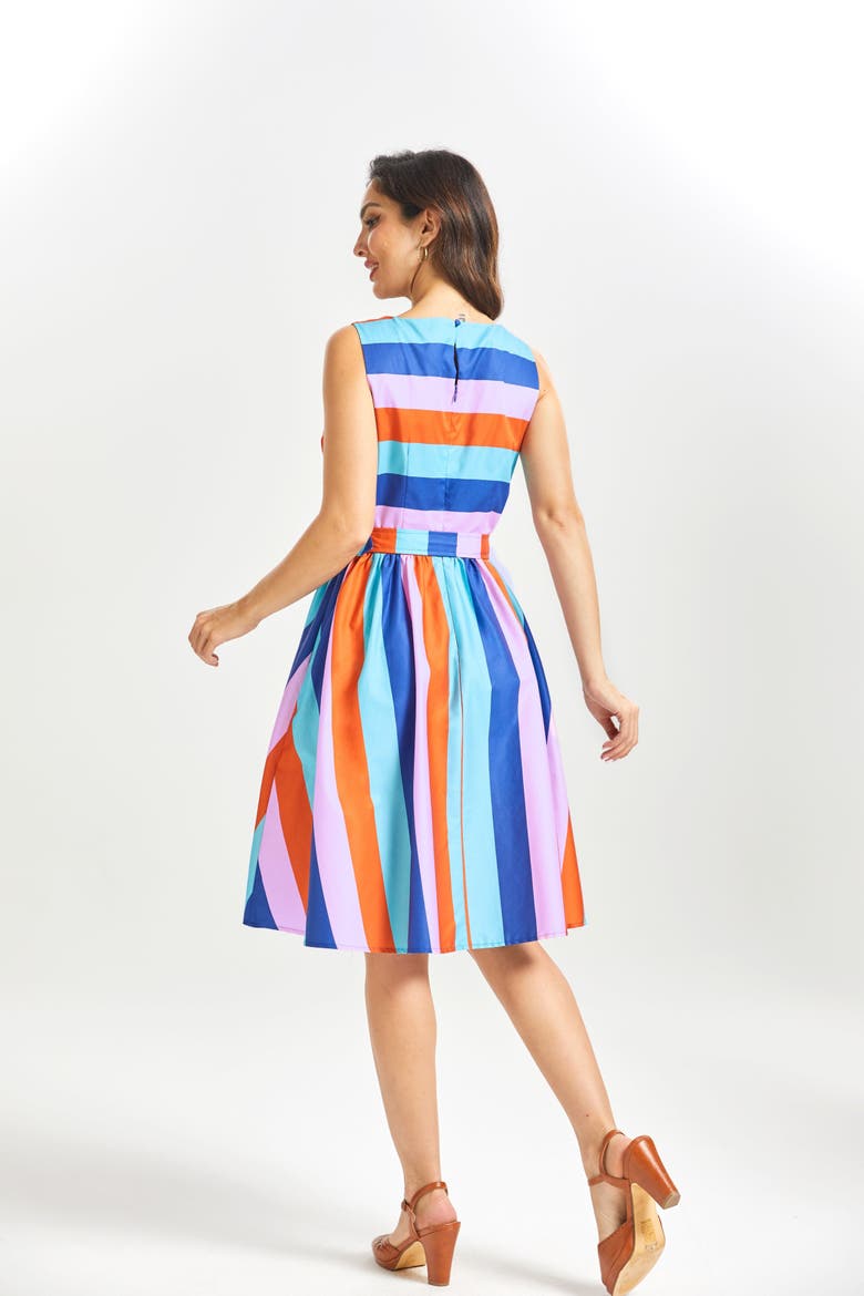 The Weekend Whirl Fit and Flare Dress, Alternate, color, Mod Stripe