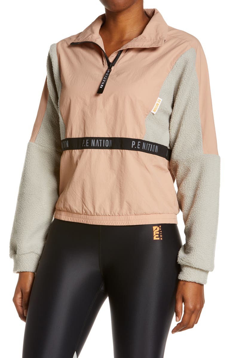 P.E Nation Static Fleece Trim Jacket, Main, color, 