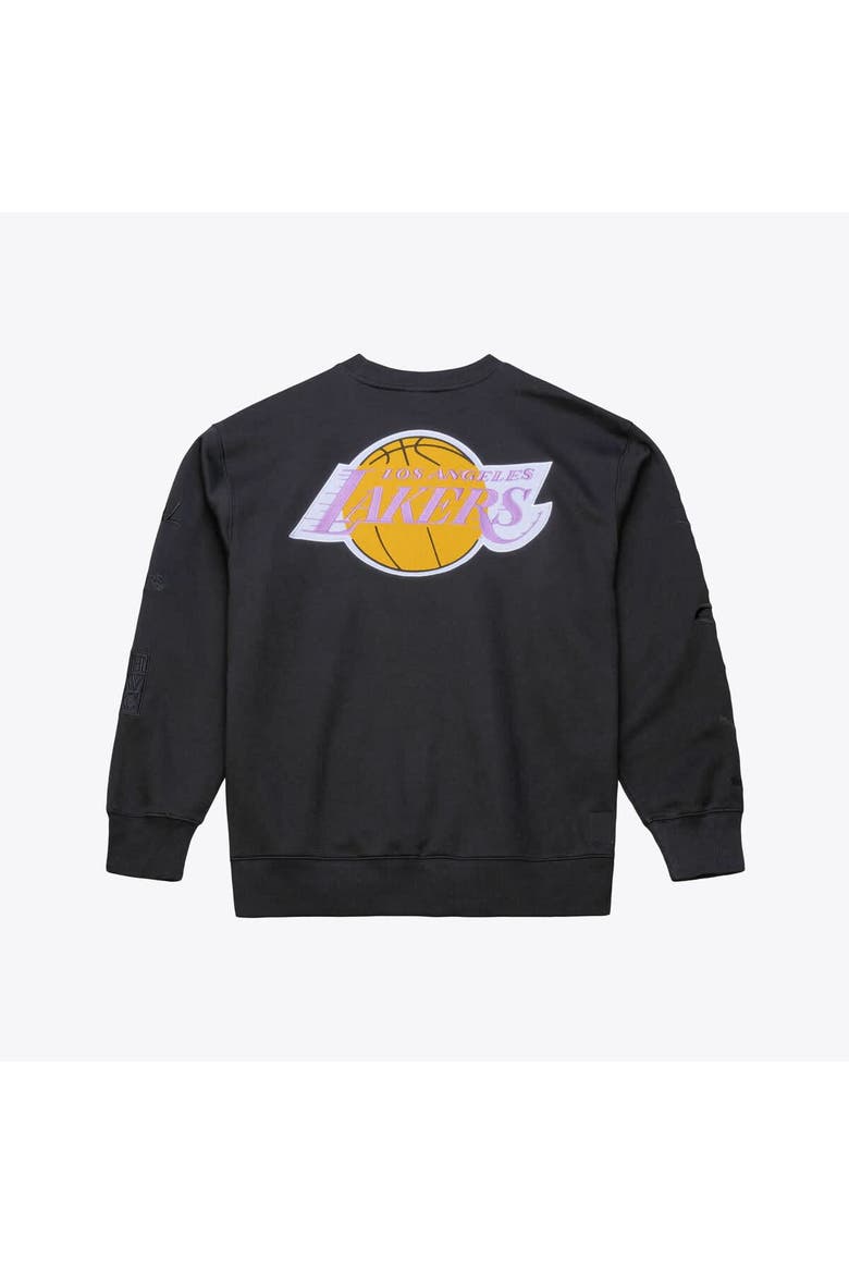 Men's Mitchell & Ness Black Los Angeles Lakers Phantom Fleece Sweatshirt, Alternate, color, Black