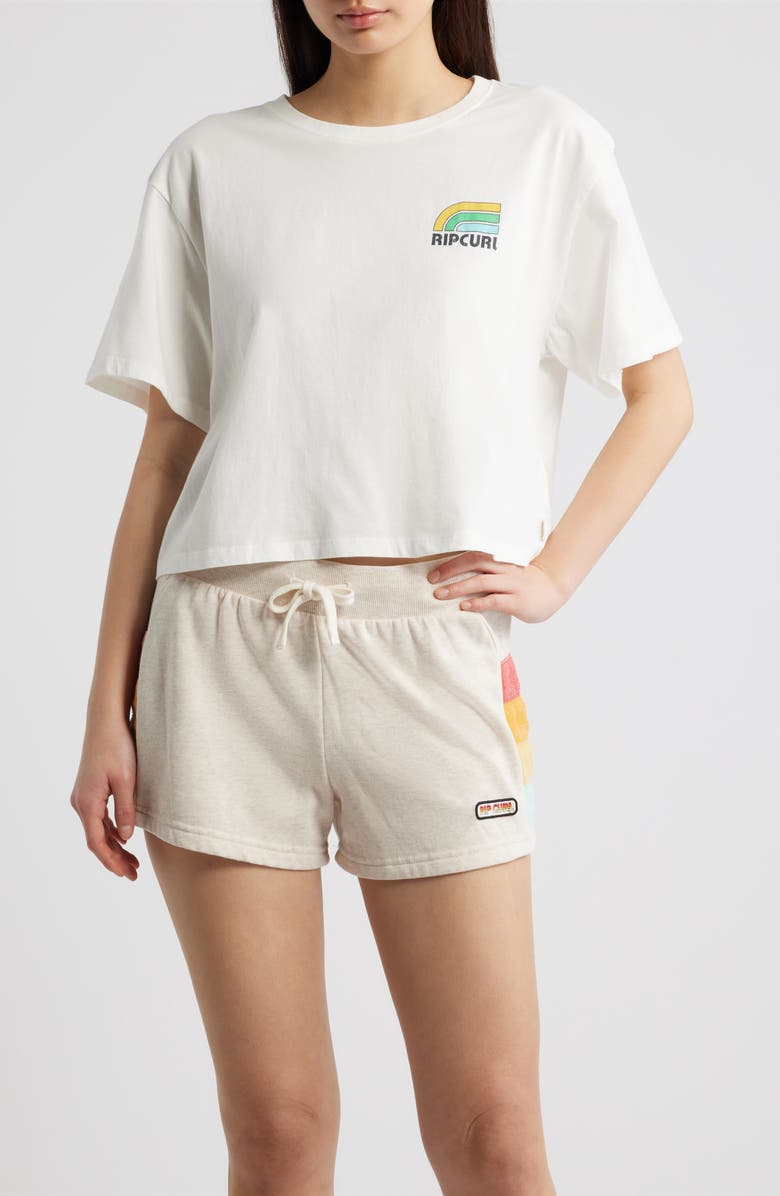 Rip Curl Surf Side Crop Graphic T-Shirt, Main, color, Bone