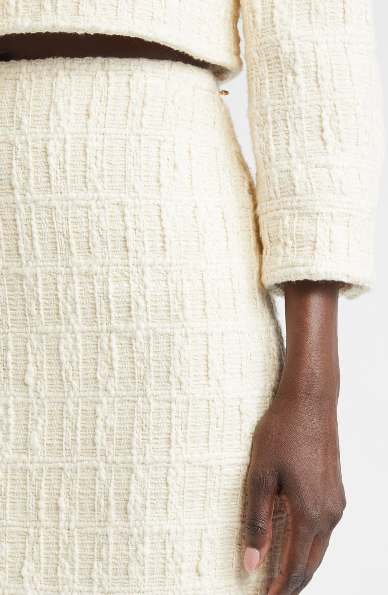 ST. JOHN Skyler Tweed Skirt, Alternate, color, Ecru