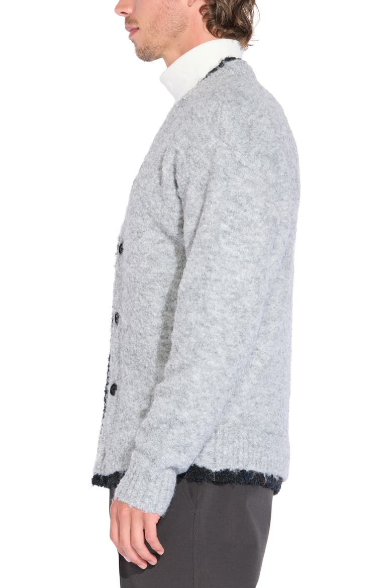 Cambridge Contrast Trim Cardigan, Alternate, color, HTHR GREY