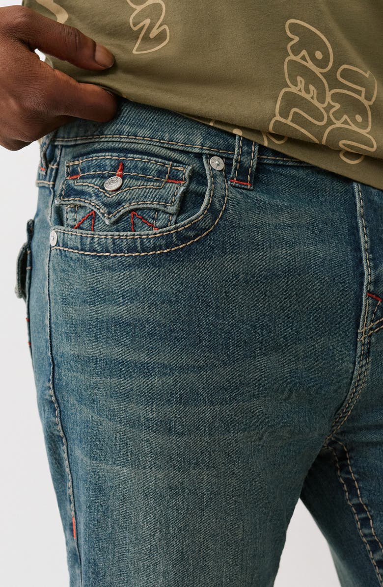 True Religion Geno Flap Pocket Slim Fit Jeans, Alternate, color, Medium Steamy
