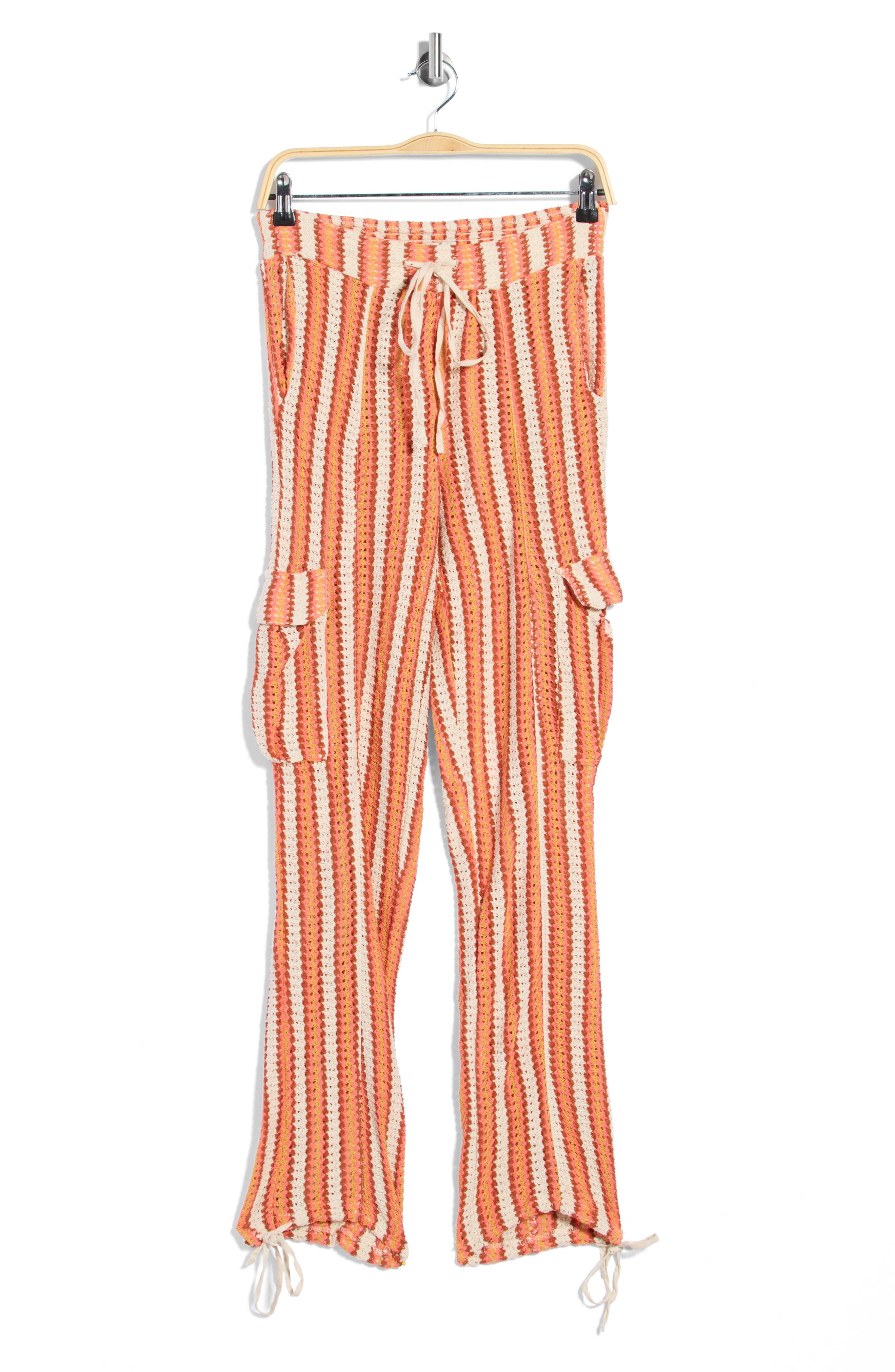 Elodie Striped Cover-Up Cargo Pants